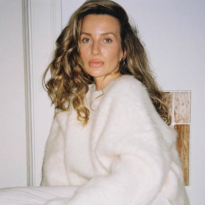 Color Imitation Marten round Neck Sweater Women Wind Soft Knitted Basic