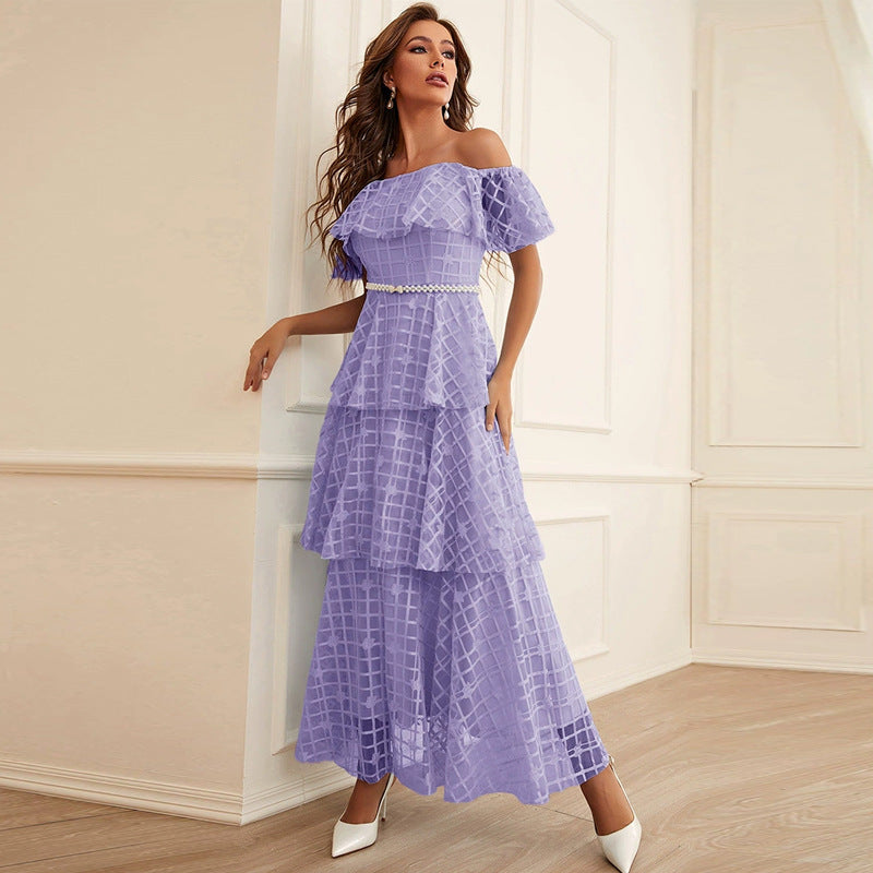 Maxi Dress High Waist off Neck Slim Elegant Dress MIYA