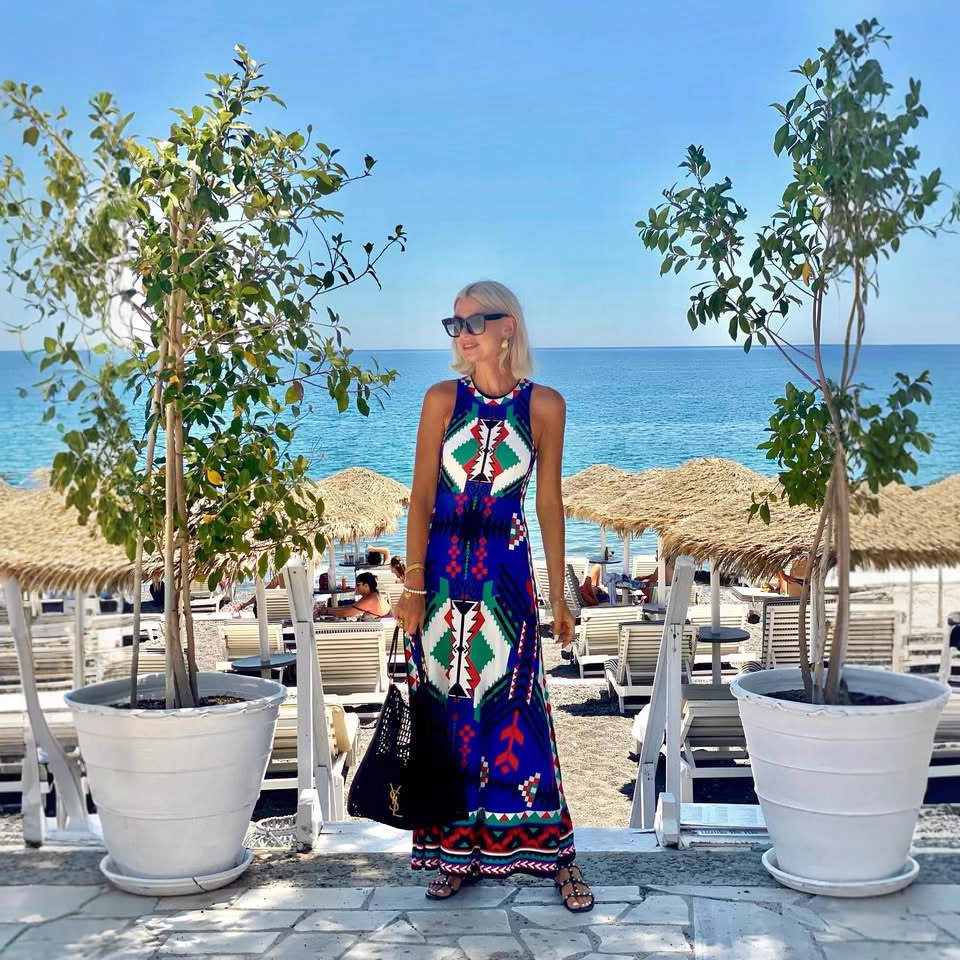 Summer Shift Dress Spaghetti Strap Floral Print Seaside Vacation Slim Fit Maxi Dress Women Zemy