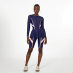 Traje de baño para mujer, estilo siamés, conservador, de manga larga, con protección solar, especial para museos de primavera.