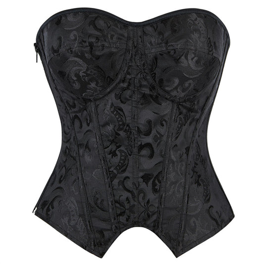Soutien-gorge push-up en jacquard avec anneaux en acier et bonnet gainant pour femme