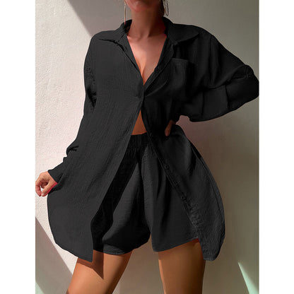 Shirt Suit Beach Jacket Vacation Sun Protection Clothing Loose Sun Proof Clothes Swimsuit Beach Cover Up