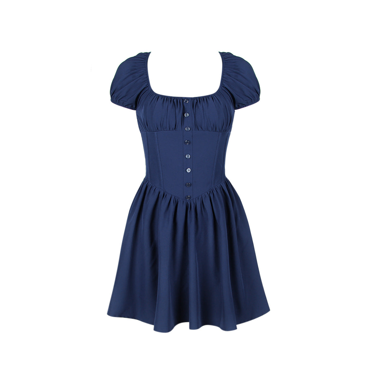 Sweet Spicy Women Dress Boning Corset Slim Fit Sexy Puff Sleeve Square Collar Dress Women REBECCA
