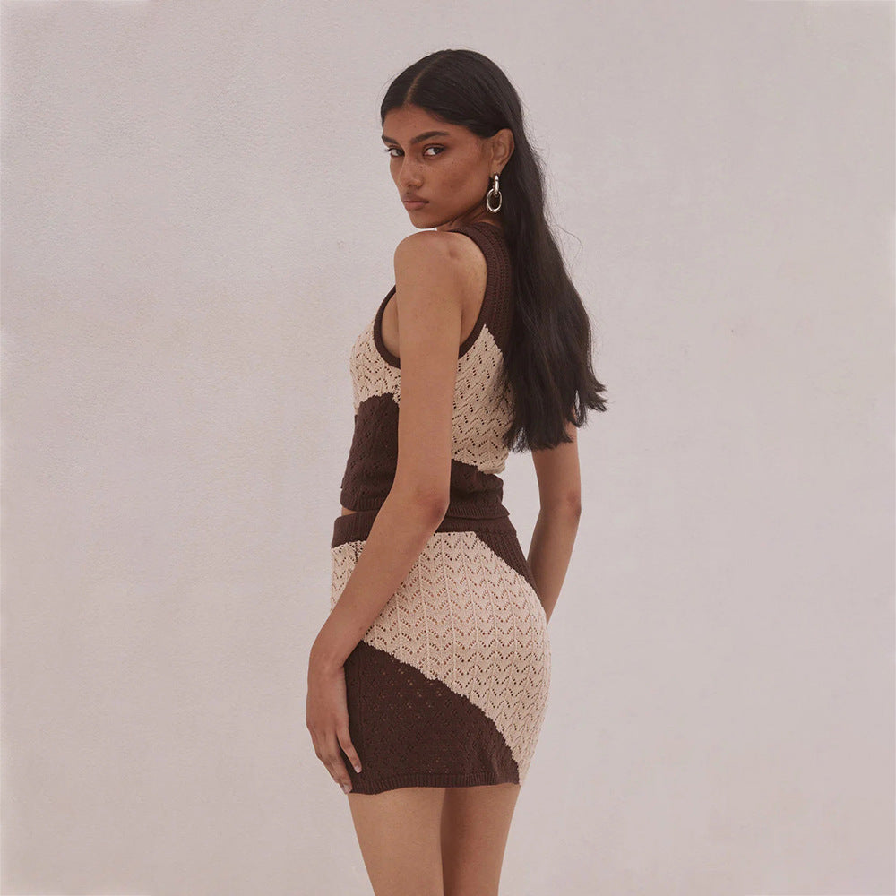 Women Sexy Hollow Out Cutout Striped Beach Dress Bikini Swimsuit Blouse Sun Proof Set Mangar