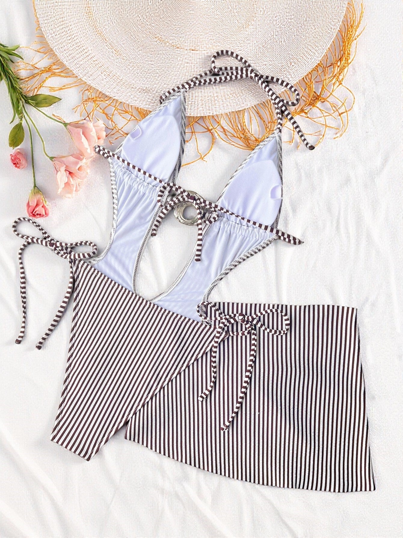 Bikini Double One Piece Swimsuit Sexy Bikini Swimsuit Women Swimming Neck Hanging Strap CHENS