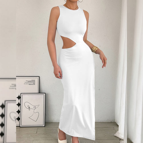 Arrival Maxi Dress Women Sleeveless Hollow Out Cutout Slit Maxi Dress Iyasen