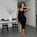 Women Clothing Summer Graceful Tube Top Backless Simple Solid Color Slim Strap Hip for Women LaceCH