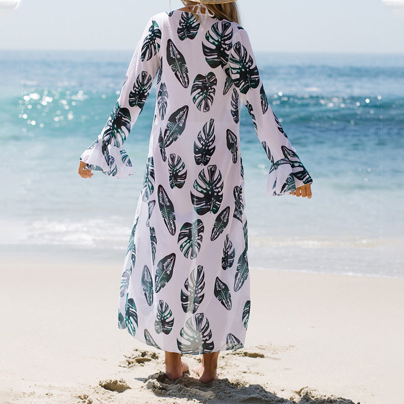 Bikini Swimwear Sexy Print Long Anti Cover up Swimsuit Bikini