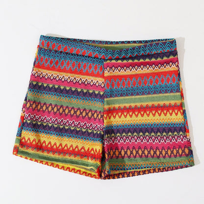 Bañador tipo bóxer para mujer, bikini sexy de punto de color, pantalones cortos de playa