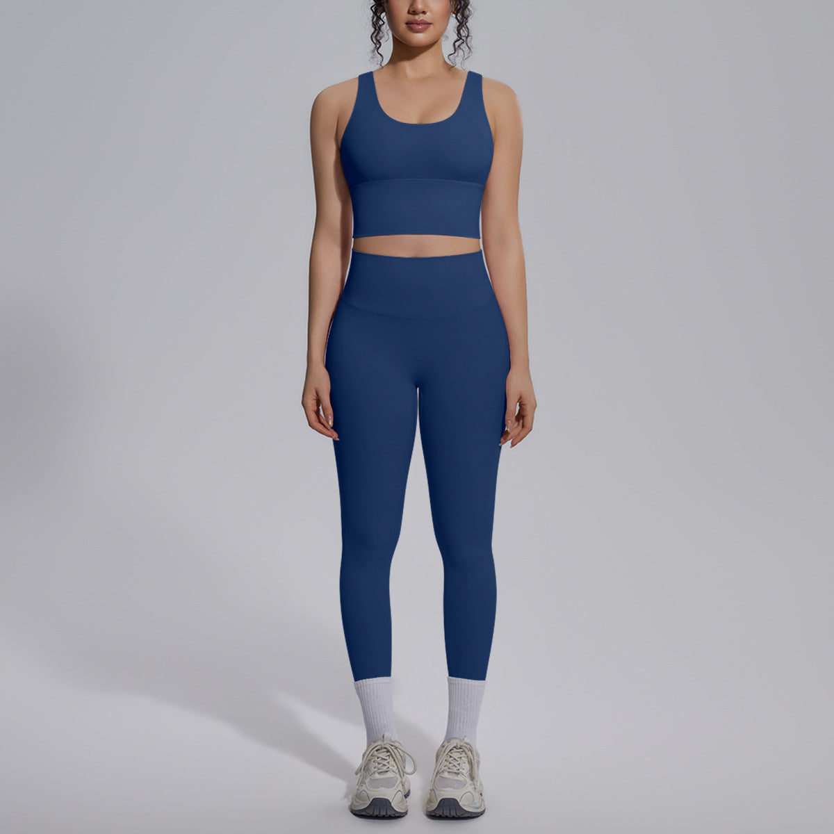 Women Nude Feel No Embarrassment Line Sports Trousers Sexy V neck Beauty Back Running Fitness Pants Yoga Set NESHA