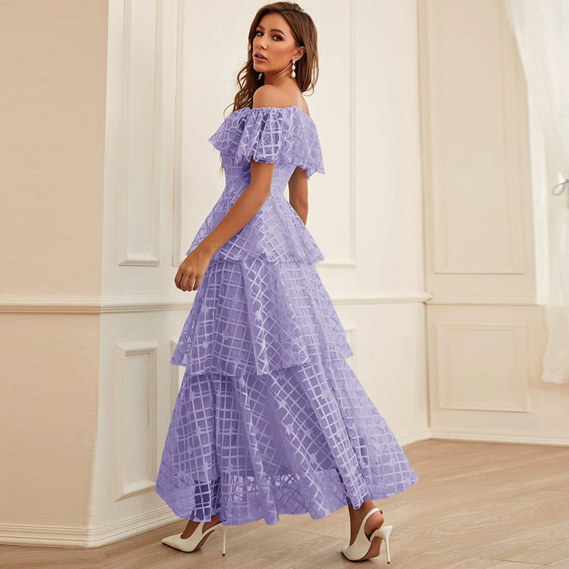 Maxi Dress High Waist off Neck Slim Elegant Dress MIYA