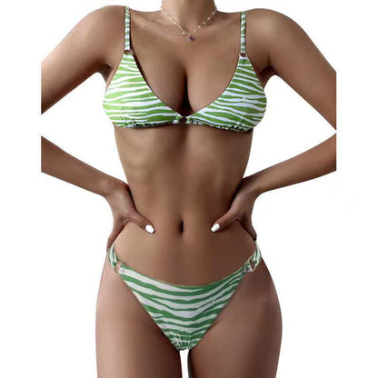 Traje de baño sexy de tres puntos para mujer, bikini dividido, conjuntos de dos piezas