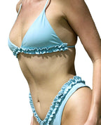 Traje de baño sexy dulce de encaje de cintura alta bikini dividido traje de baño mujeres