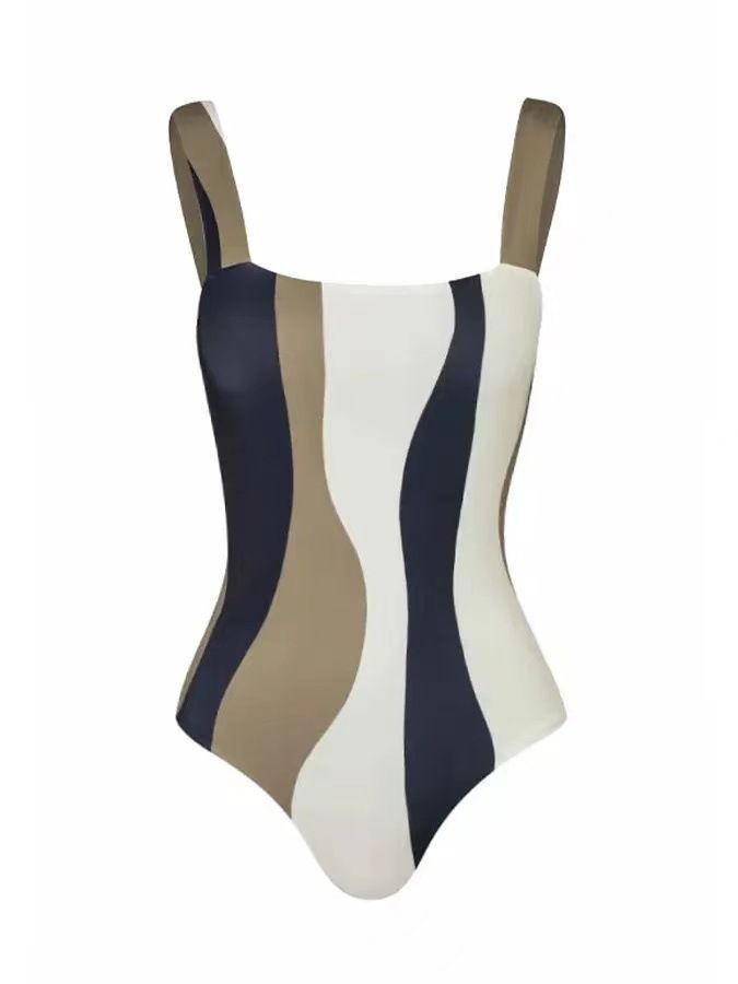 Traje de baño de una pieza para mujer, con protector solar, falda de gasa, para vacaciones en la playa, traje de baño de primavera.