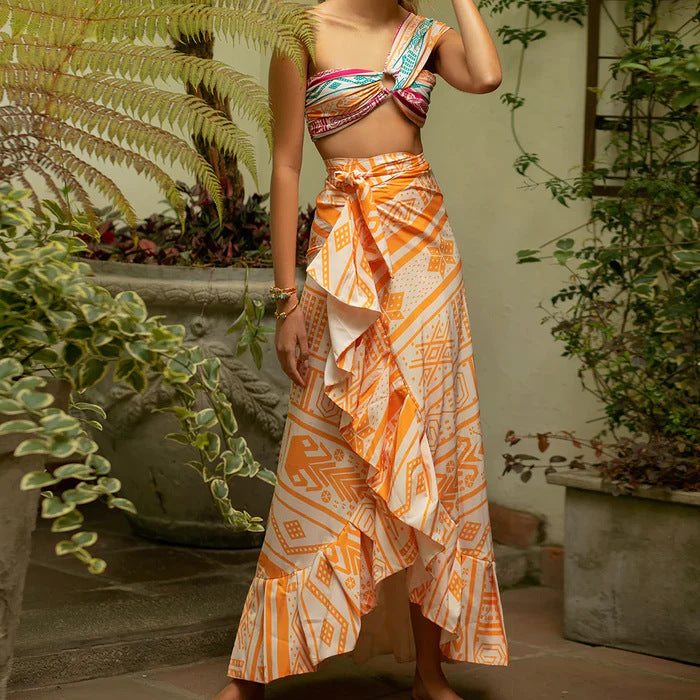 Split Three Piece Sexy Bikini Swimsuit Women Slimming Swimsuit Skirt Sets BeautyLady
