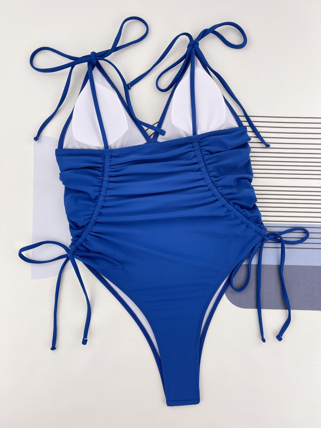 One Piece Swimsuit Drawstring Pleated Sexy Swimsuit Swimsuit Twingo