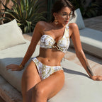 Bikini Open Back Swimsuit Tube Top Swimsuit Women One Shoulder Swimsuit Sexy CHENS