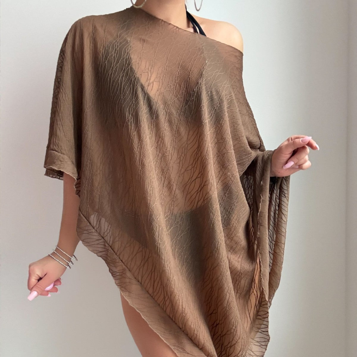 Women Solid Color Vacation Blouse Swimsuit CSC