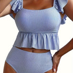 Split Striped Slim Fit Slimming Swimsuit Women Springs Conservative Sexy MagicSwing