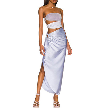 Pearl Shoulder Strap One Piece Swimsuit Women Vacation Beach Swimsuit