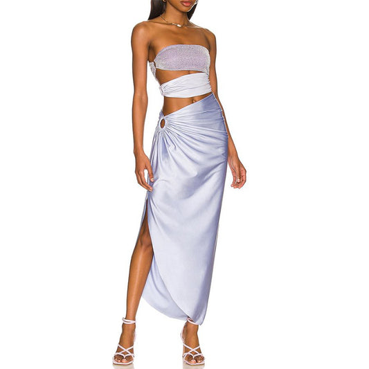 Pearl Shoulder Strap One Piece Swimsuit Women Vacation Beach Swimsuit