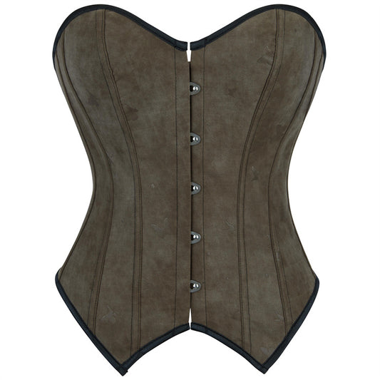 Corsé moldeador de cuerpo vintage para mujer, sin encaje marrón