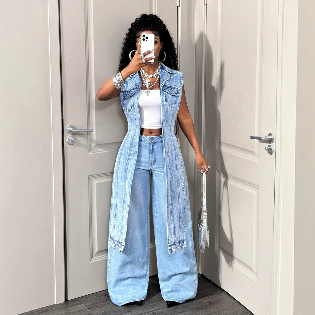 Outdoor Casual Women Denim One Piece Coat FentyWild