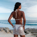 Solid Color Sexy Sequ Hollow Out Cutout out Beach Cover up Bikini Swimsuit Beach Dress for Women Mangar