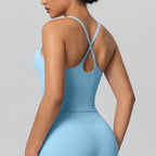 Solid Color Micro Brushed Bra Cross Sling Beautiful Back Sports Vest Casual Running Fitness Top Yoga Clothes NESHA