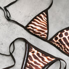 Women Three Point Bikini Mesh Trousers Leopard Print Printed Sexy Backless Split Swimsuit Thunder