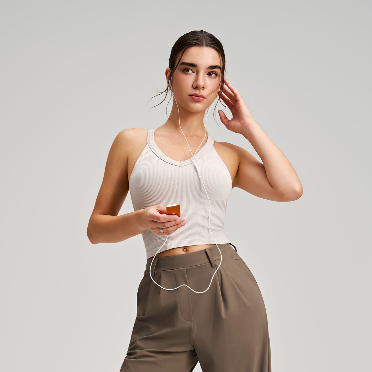 Antibacterial Cool Feeling Yoga Vest I Shaped Fixed Cup Sports Underwear Deodorant Breast Holding Cropped Exposed Sports Bra(Runs Small) Ruiesf