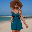 Swimsuit Women One Piece Boxer Conservative Anti Exposure Swimsuit plus Pocket Swimming Trunks Sports Song