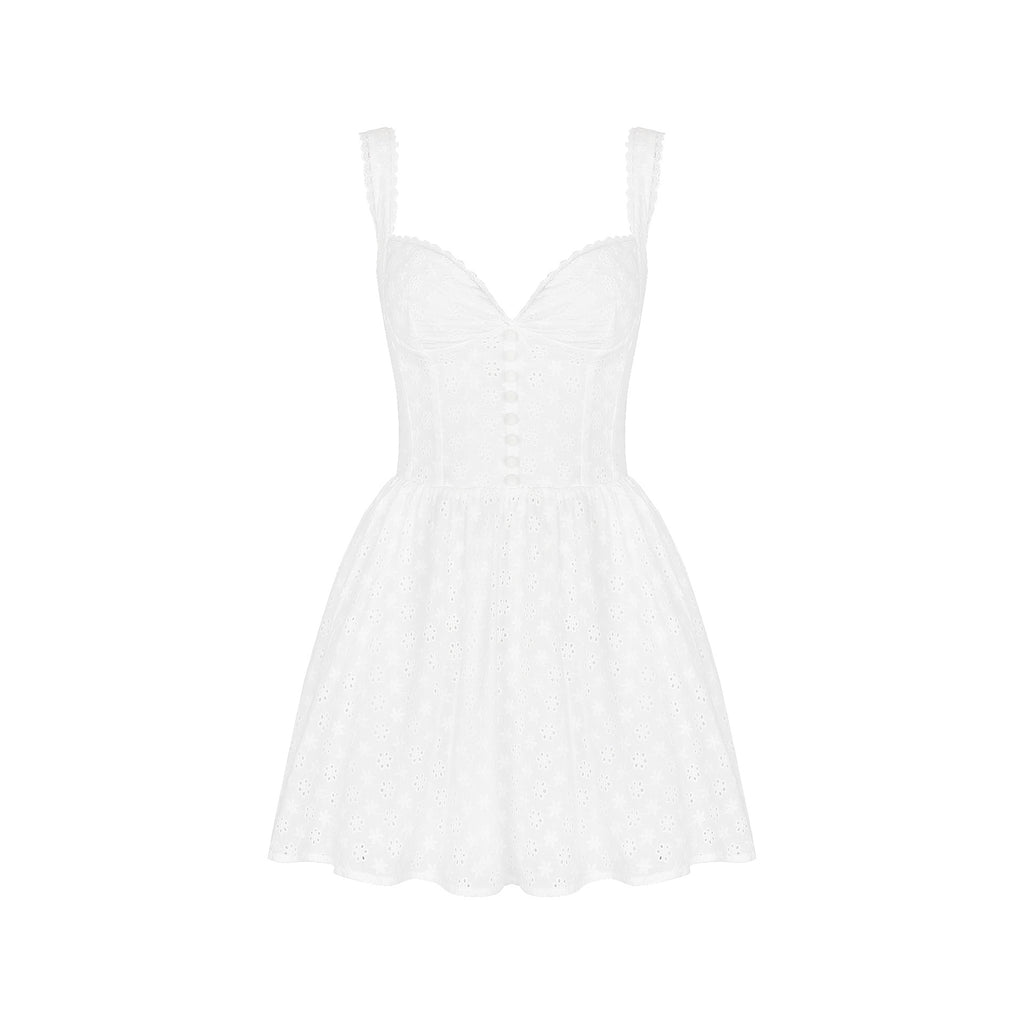 Dress Sexy V neck Lace Strap Dress Sexy White with Printed Pattern Sexy Women Clothing REBECCA