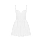 Dress Sexy V neck Lace Strap Dress Sexy White with Printed Pattern Sexy Women Clothing REBECCA