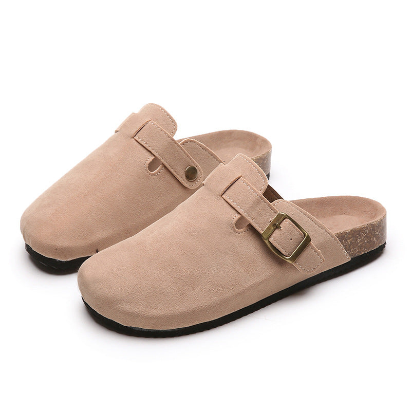 Closed Toe Slippers Women Couple Flip Flops Roman Shoes Casual Semi Slippers Lazy Shoes Tide ZUIMEI