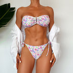 Summer Tube Top Swimsuit Strapless Sexy Women Swimsuit Printed Summer Beach Swimsuit OLam