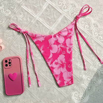 Traje de baño Bikini Tie Dye Sexy Halter con cordones Traje de baño Bikini para mujer