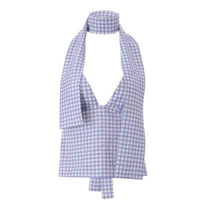 Women Clothing Summer Sexy Plaid Ribbon Slim All Matching Tank Top for Women