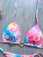Floral Print Love Accessories Bikini Set Low Waist Lace up Biquini Amber