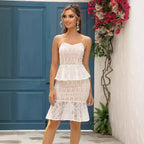 Summer French Royal Tight Boning Corset Waist Jacquard Design Layered Ruffled Tube Top for Women PartyPart