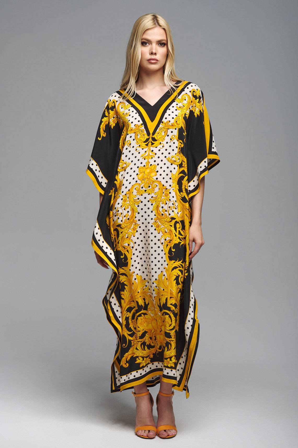 High End Polyester Printed Beach Cover Up Robe Dress Sun Protection Shirt Bikini Cover Up