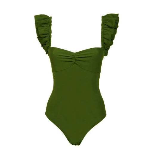 One Piece Belly Covering Backless Sexy Spring Swimsuit Women Chiffon Beach Dress