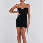 Summer Women Sexy Backless off-Neck Pleating Sheath Dress for Women YIMAIL