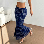 Summer Women Clothing Sexy Dot Mesh Skirt Slim Fit Sheath Skirt George