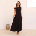 Women Summer Office Solid Color Sexy Lacing Dress XUYUN
