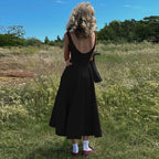 Women Clothing Summer Solid Color Sleeveless Waist Slim Backless Dress Flash Vision