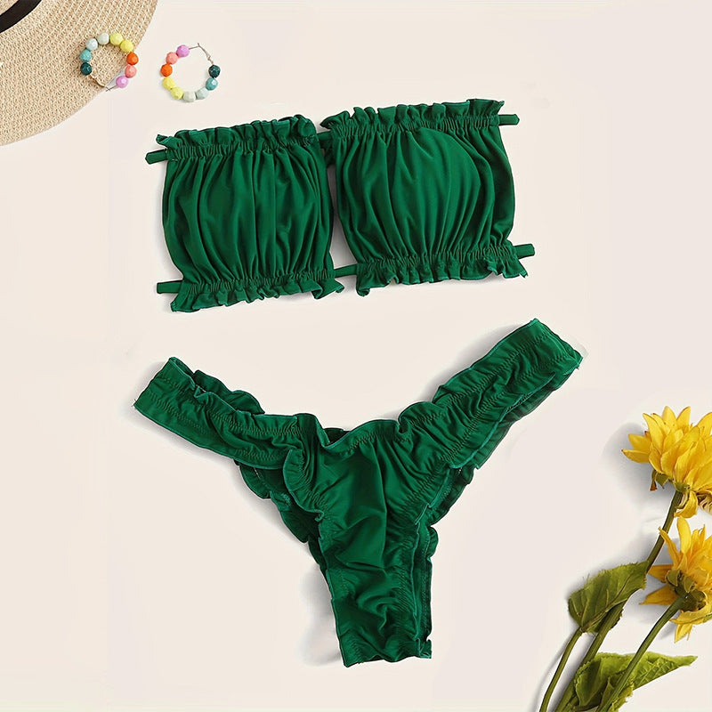 Bikini Lace up Split Swimsuit Women Beach Bikini Alina