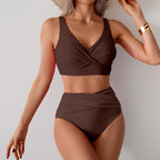 Bikini Femme Sexy Maillot de Bain Fendu Taille Haute Maillot de Bain Tenue Bikini