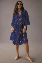 Casual Loose Beach Vacation Blouse Lace Shirt Gemi