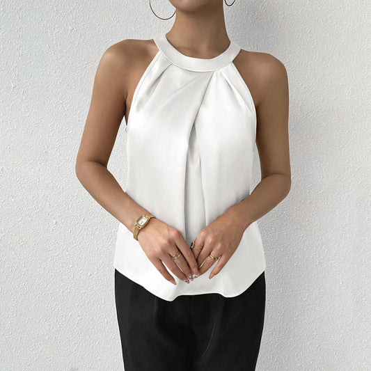 Women Clothing Satin Shirt Women Summer Satin Shirt Top